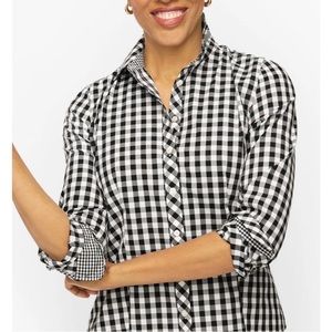 Talbots Black and White Gingham Shirt Size 18W NWT